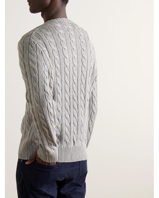 Polo Ralph Lauren Gray Cotton Cable-Knit Sweater for men
