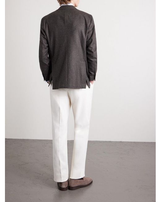 J. Mueser Black Waverly Puppytooth Wool Suit Jacket for men