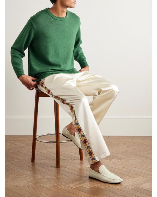 Bode Green Juniper Merino Wool Sweater for men