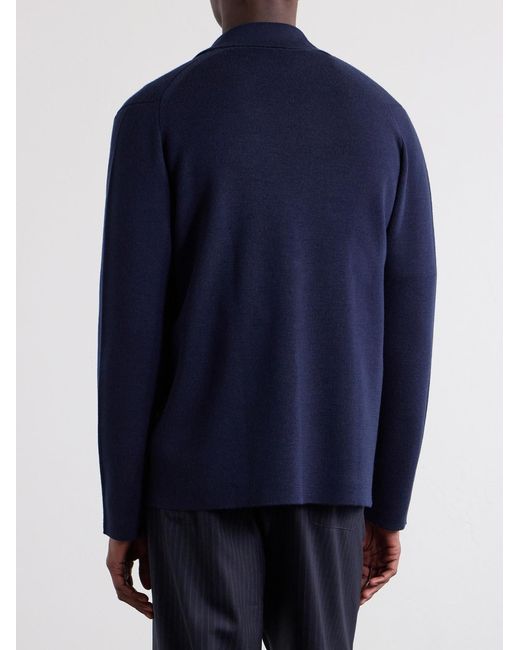 John Smedley Blue Narah 2 Merino Wool Blazer for men