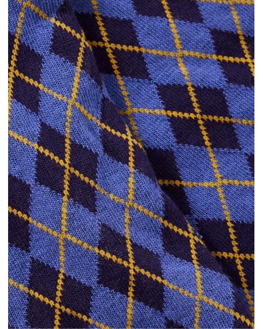 Kingsman Argylle Socken aus einer Baumwoll-Nylon-Mischung in Blue für Herren