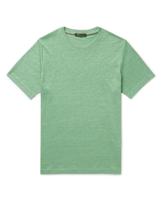 Loro Piana Green Linen T-shirt for men