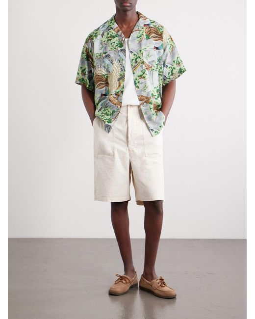 Orslow Natural Summer Fatigue Straight-leg Cotton Shorts for men