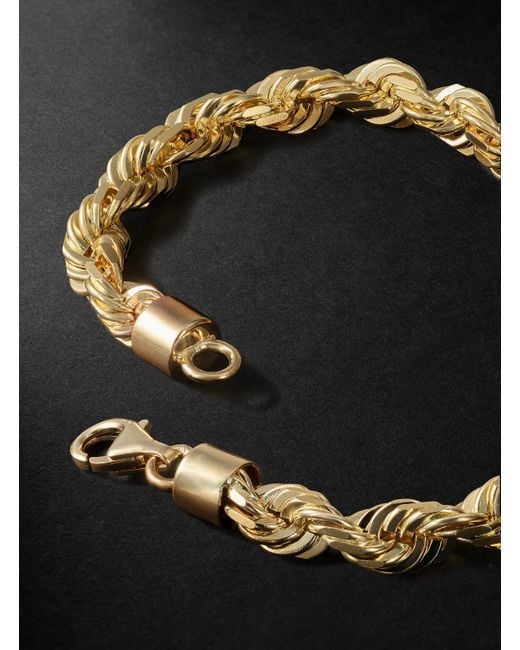Established Heavy Rope Armband aus 14 Karat Gold in Black für Herren
