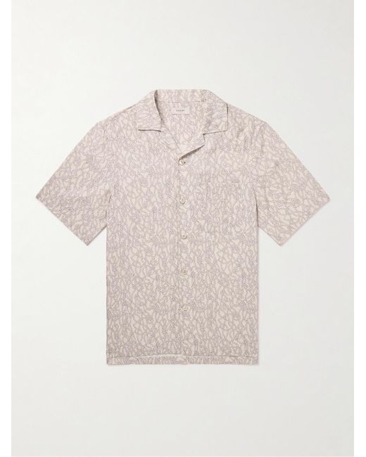 Agnona Hemd aus bedrucktem Lyocell mit Reverskragen in Natural für Herren