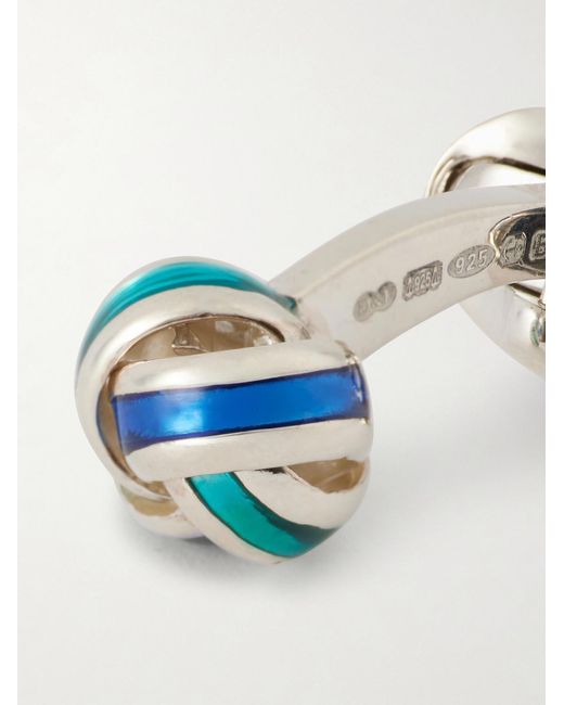 Deakin & Francis Blue Enamel Sterling Cufflinks for men