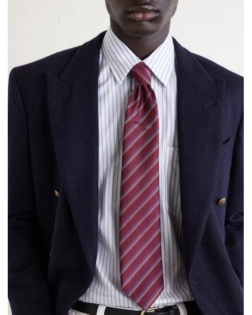 Dunhill White Striped Cotton Shirt for men