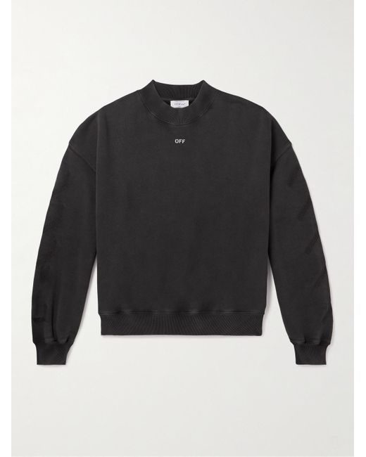 Off-White c/o Virgil Abloh Black Printed Cotton-jersey Sweatshirt for men