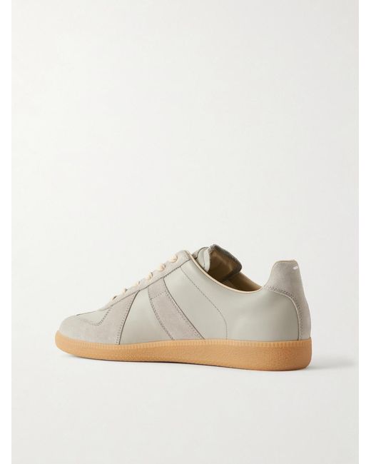 Maison Margiela Gray Replica Leather And Suede Sneakers for men