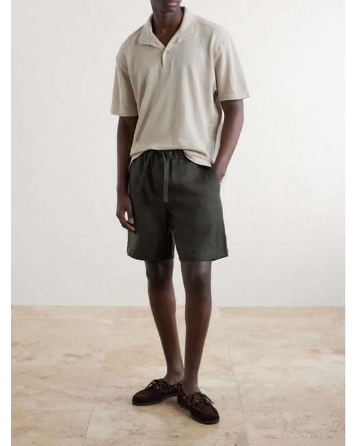 Sunspel Natural Linen-Piqué Polo Shirt for men