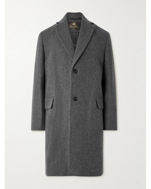 Loro Piana Gray John Cashmere And Linen-Blend Coat for men