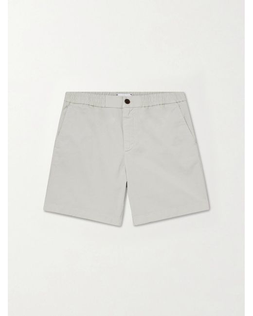 Mr P. Gray Straight-Leg Garment-Dyed Organic Cotton-Blend Twill Shorts for men