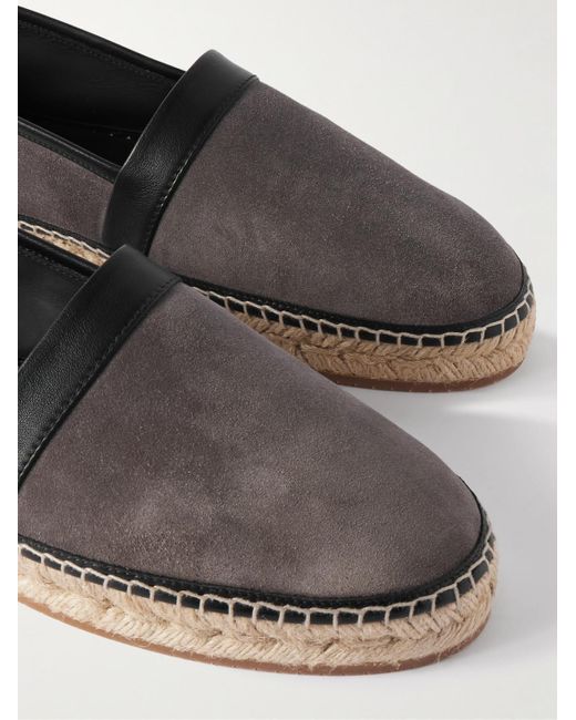Manolo Blahnik Nerano Espadrilles aus Veloursleder mit Lederbesatz in Gray für Herren