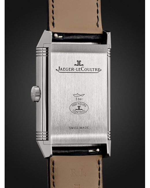 Jaeger-lecoultre Black Reverso Classic Large Hand-Wound 45Mm X 27Mm Stainless Steel And Alligator Watch, Ref. No. Q3858520 for men