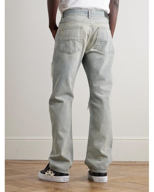 Amiri Blue Mx1 Skinny-Fit Panelled Distressed Jeans for men