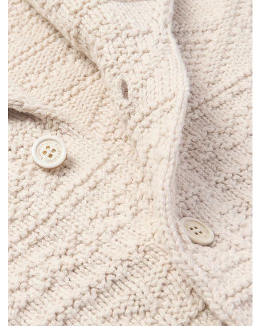 Ralph Lauren Natural Shawl-Collar Textured Cotton And Wool-Blend Cardigan for men