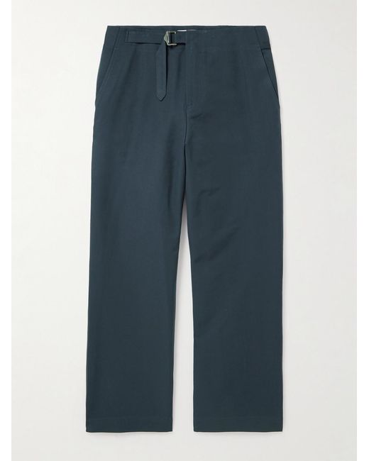 LE17SEPTEMBRE Blue Buckled Straight-Leg Cotton-Blend Trousers for men