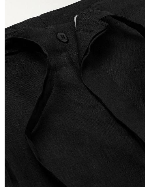 STÒFFA Black Linen-twill Shorts for men