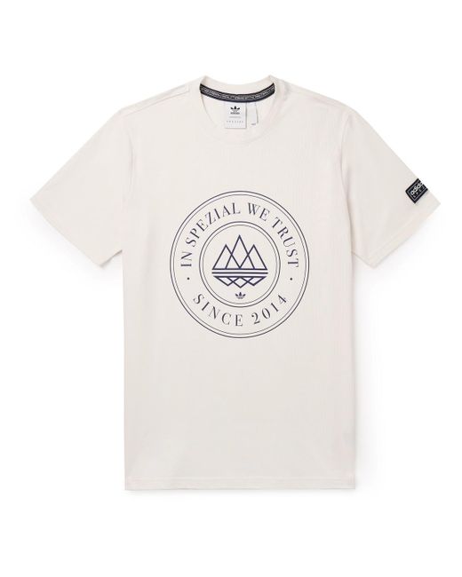 Adidas Originals White Mod Trefoil 10 Logo-print Cotton-jersey T-shirt for men