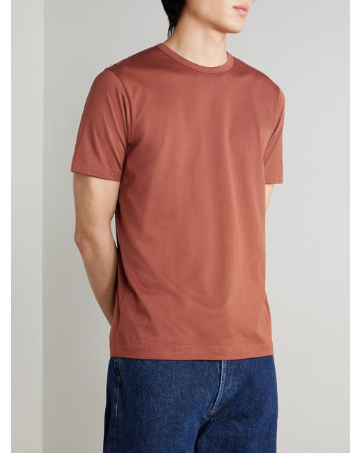 Sunspel Red Slim-Fit Supima Cotton-Jersey T-Shirt for men