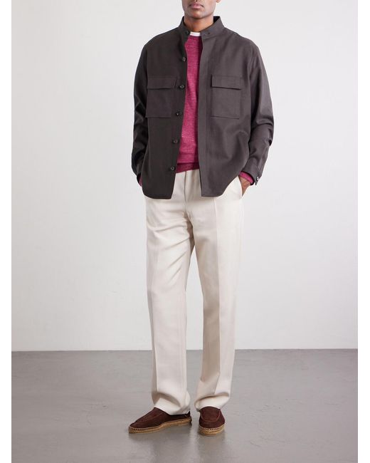 Zegna Brown Linen Jacket for men
