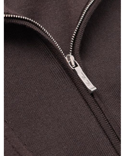 Loro Piana Brown Whitney Ribbed Cotton, Silk And Cashmere-Blend Sweater for men