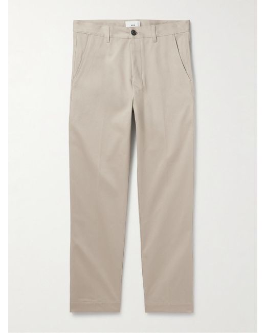 AMI Natural Straight-leg Cotton-sateen Chinos for men