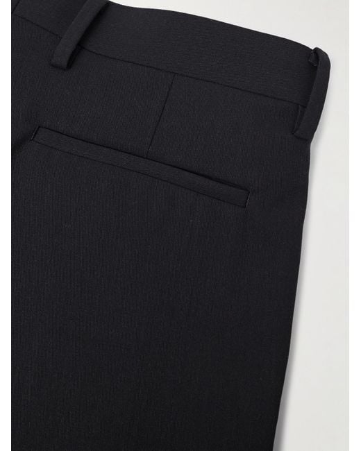 Auralee Black Straight-leg Pleated Wool Trousers for men
