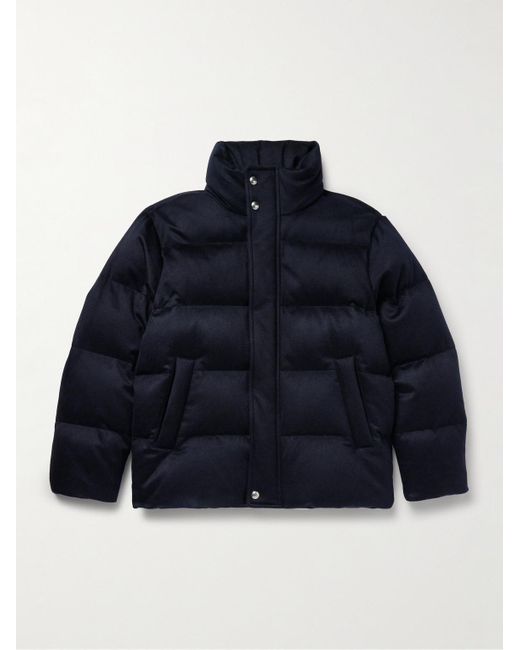 Loro Piana Blue Giulio Quilted Storm System Cashmere Down Jacket for men