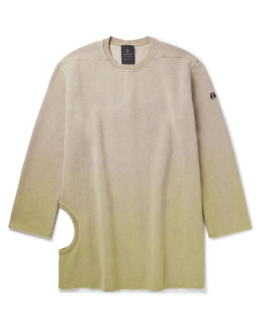 Rick Owens Natural Moncler Subhuman Cutout Dégradé Cotton-blend Jersey Sweatshirt for men