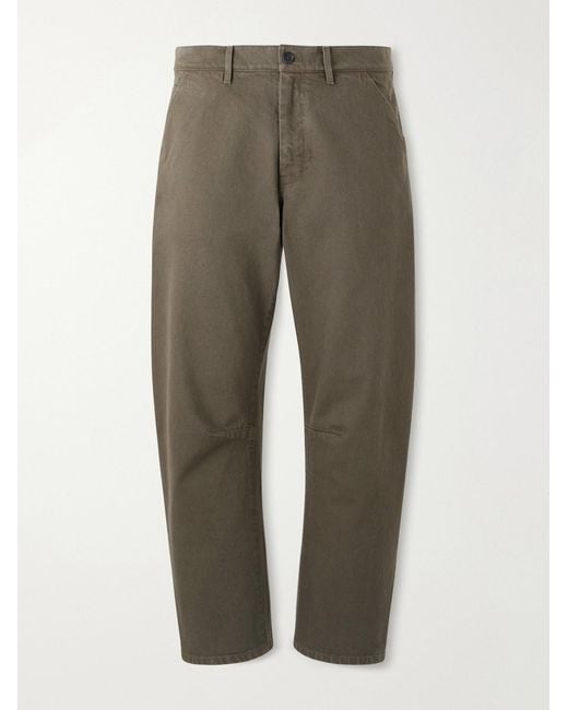 Nili Lotan Gray Emir Straight-Leg Cotton-Blend Twill Trousers for men