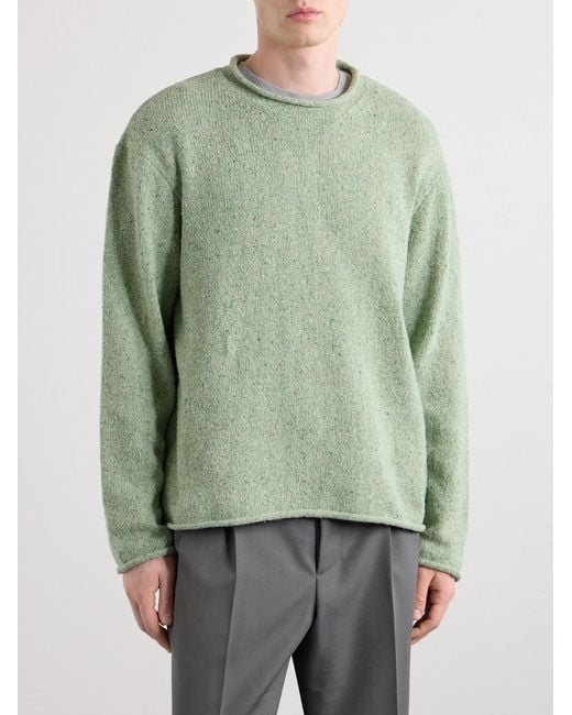 Folk Green Slouch Knitted Sweater for men