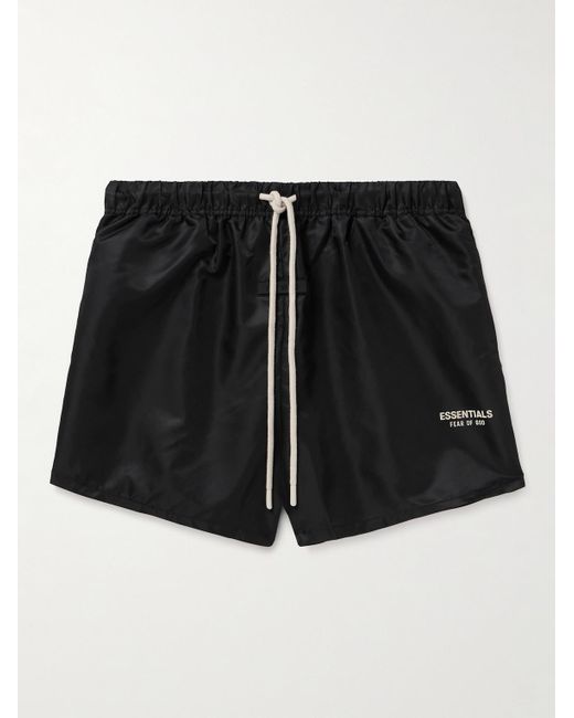 Fear Of God Black Logo-appliquéd Straight-leg Shell Drawstring Shorts for men