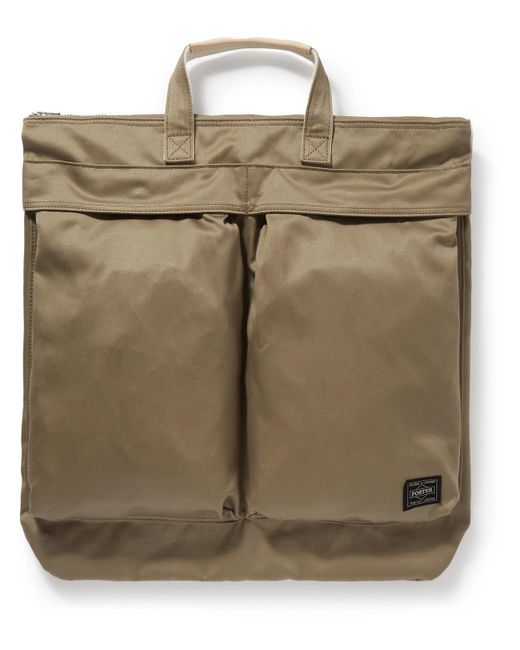 Porter-Yoshida and Co Green Weapon 2way Helmet Twill Tote Bag for men