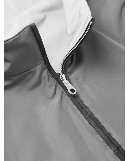 Thom Sweeney Gray Reversible Shell Bomber Jacket for men