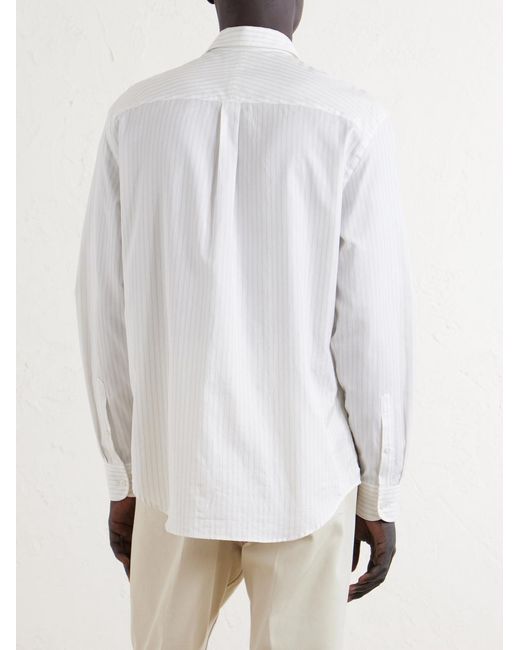 Dunhill White Striped Cotton Shirt for men