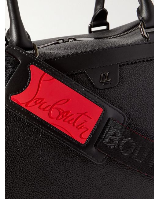 Christian Louboutin Ruisbuddy Reisetasche aus vollnarbigem Leder mit Gummibesatz und Stachelnieten in Black für Herren
