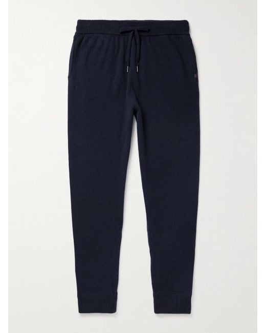 Derek Rose Blue Finley Tapered Cashmere Sweatpants for men