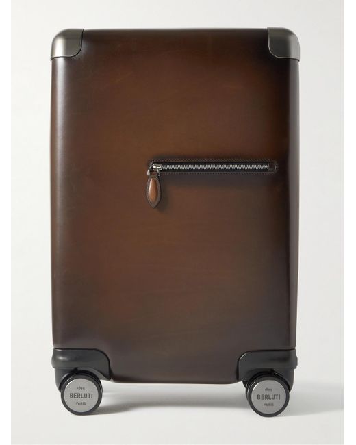 Berluti Brown Formula 1005 Scritto Venezia Leather Carry-on Suitcase for men