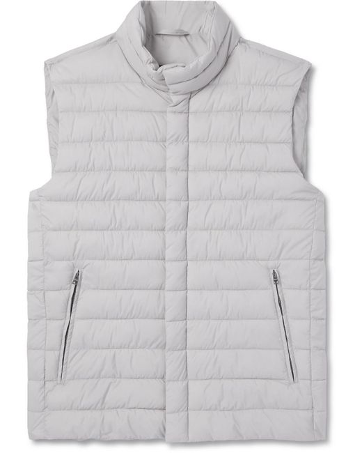 Herno Gray Lo Smanicato Slim-fit Padded Quilted Nylon Gilet for men