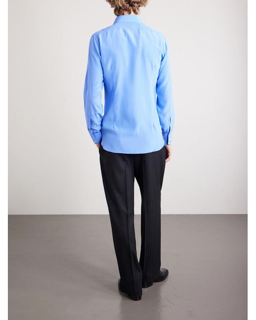 Tom Ford Blue Silk-charmeuse Shirt for men