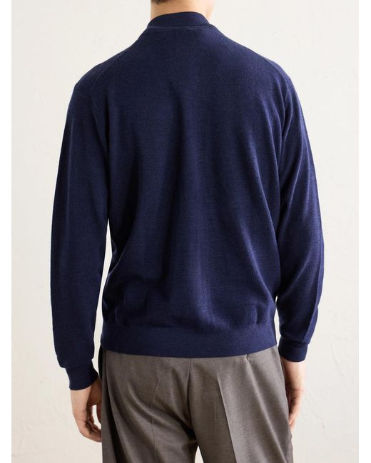 Peter Millar Blue Excursionist Merino Wool-blend Sweater for men
