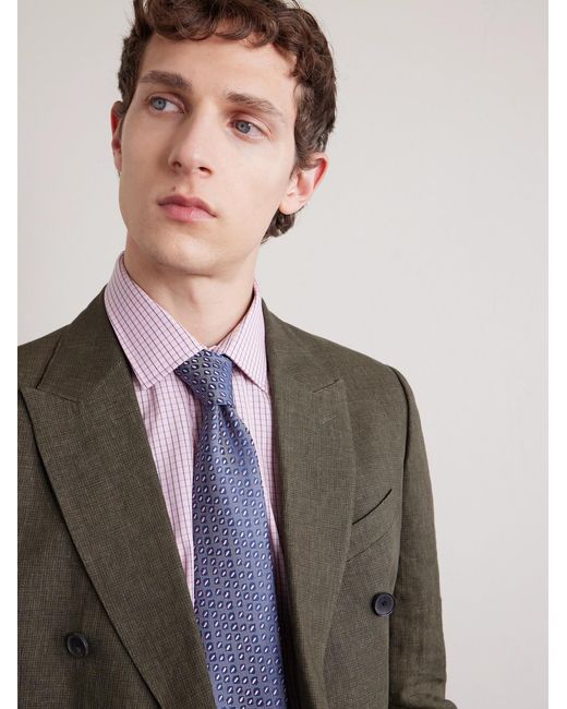 Charvet Blue 8.5Cm Embroidered Silk-Jacquard Tie for men