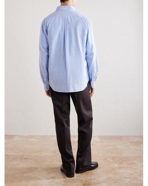 Hartford Blue Pitt Cotton-Oxford Shirt for men