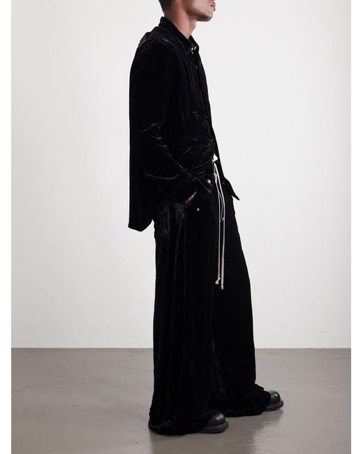 Rick Owens Blue Fogpocket Velour Jacket for men
