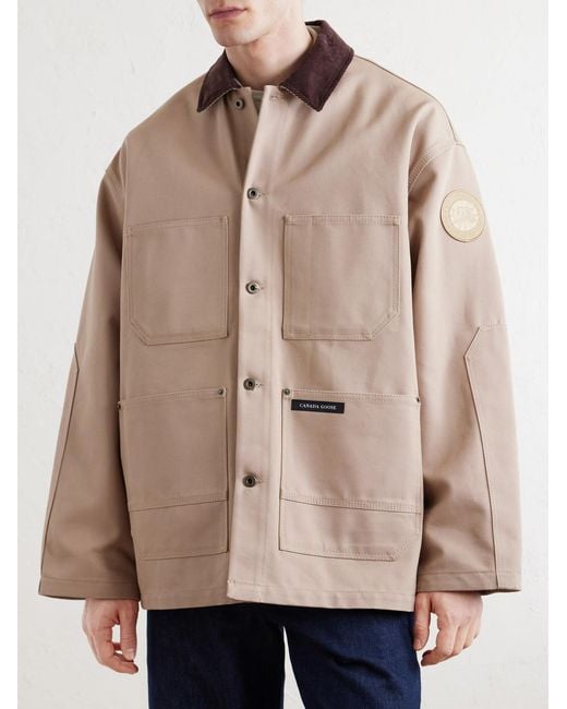 Canada Goose Natural Beaumont Corduroy-Trimmed Cotton Jacket for men