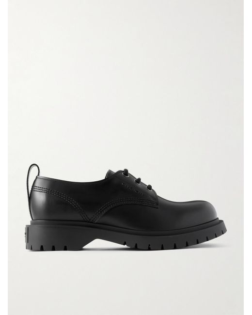 Givenchy Black Logo-detailed Leather Derby Shoes for men
