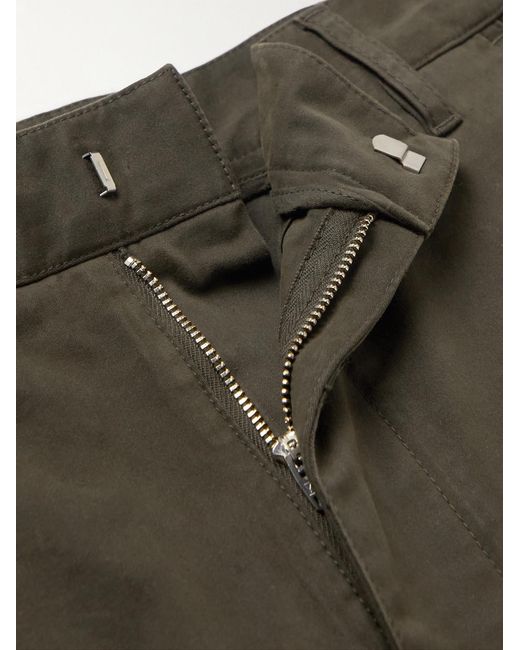 Moncler Green Wide-Leg Stretch-Cotton Cargo Trousers for men