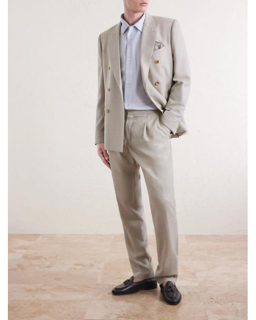 Mr P. Gray Wool Suit Trousers for men