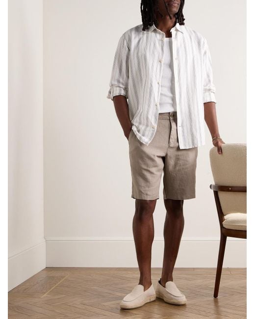 NN07 Crown 1454 gerade geschnittene Shorts aus Leinen in Natural für Herren